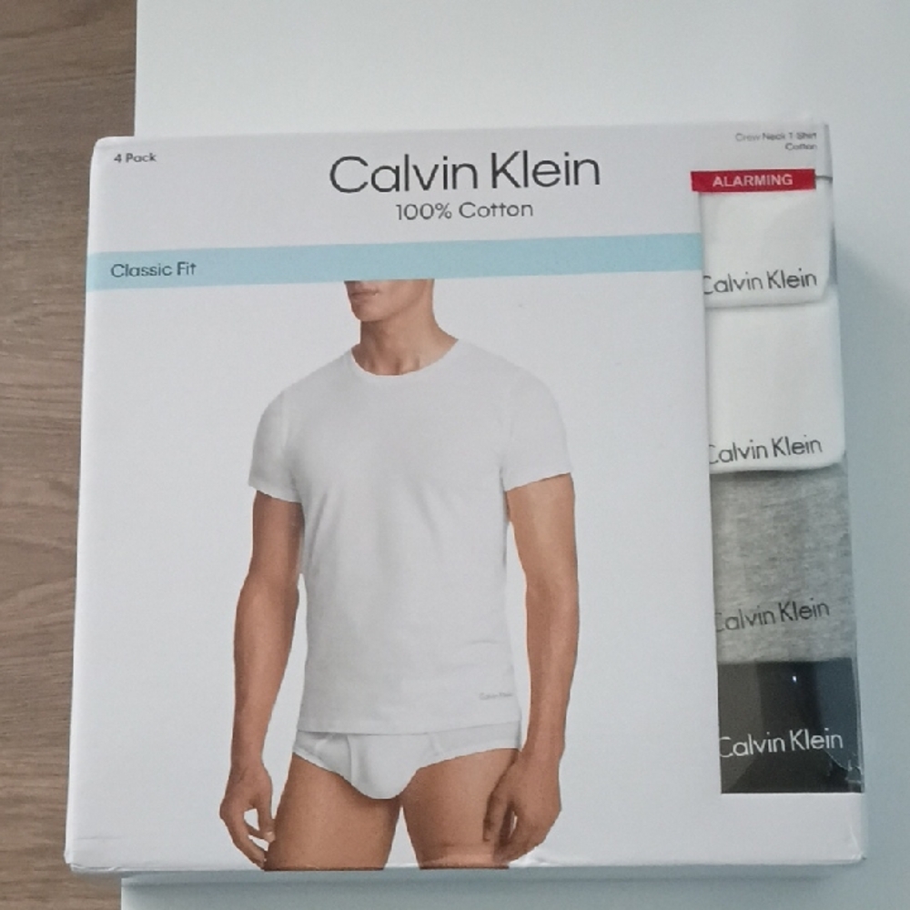 Calvin Klein 4-Pack Crew Neck Undershirts – White, Light Gray, Black